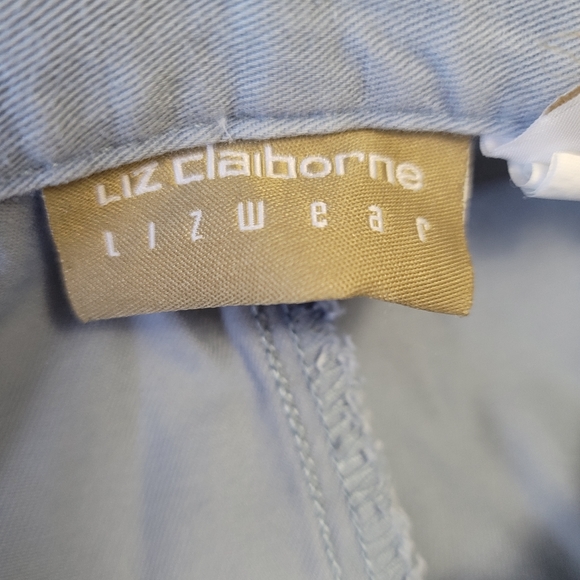 Vintage Liz Claiborne Lizwear 90s High Rise Light Blue 100% Cotton Shorts Size 8 - Picture 3 of 4